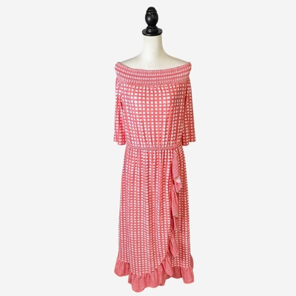 CABANA LIFE Nantucket Off Shoulder Ruffle Maxi Dress UPF 50 - Picture 3 of 16